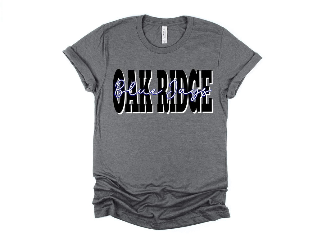 Oak Ridge Blue Jays Black Block & Cursive