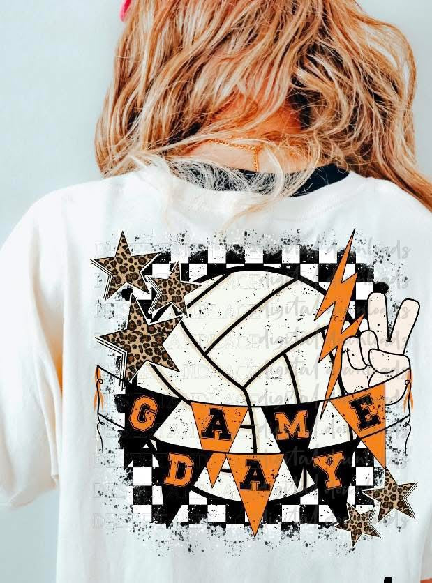 Orange and Black Game Day Volleyball