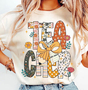 Teacher Fall Yellow Pencil Bow
