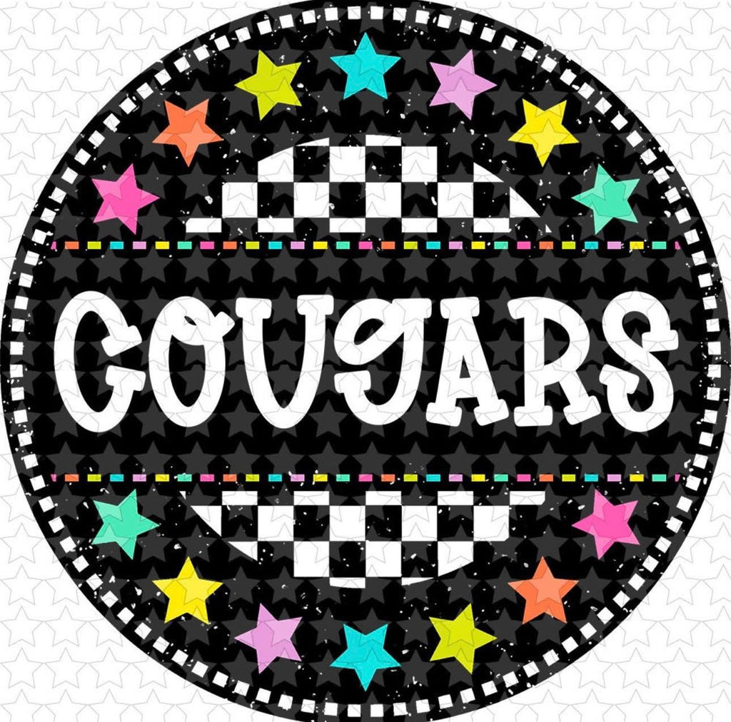 Cougars Checkered Round Stars