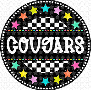 Cougars Checkered Round Stars