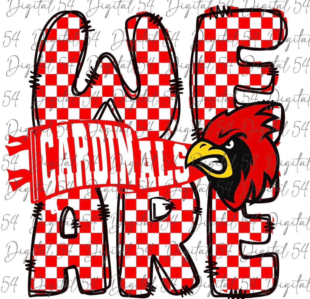 We Are Cardinals Checker Red