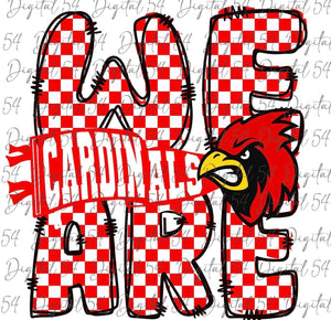 We Are Cardinals Checker Red