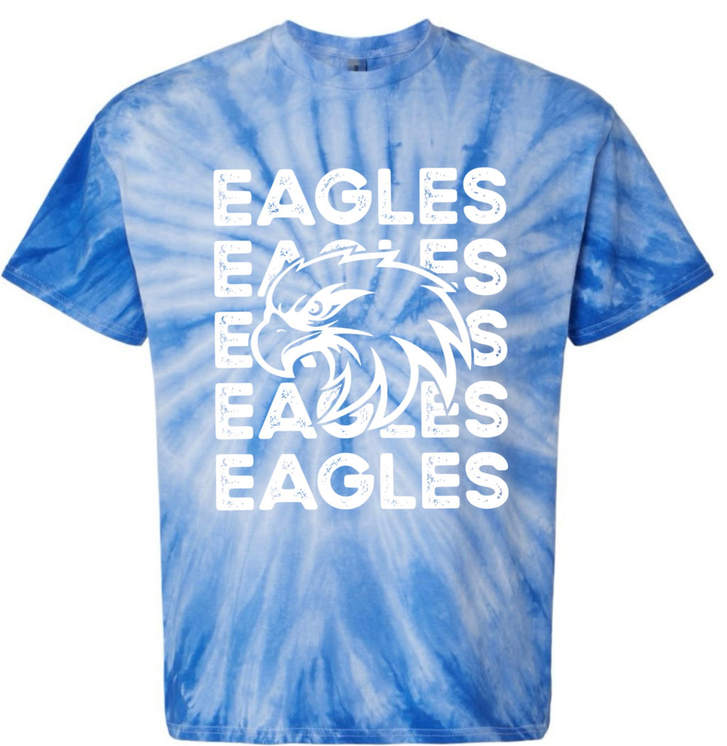 Eagles Blue Tie Dye White design