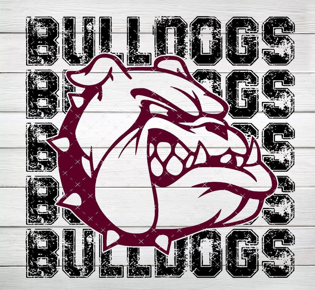 Bulldogs Stacked Maroon