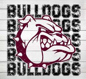 Bulldogs Stacked Maroon