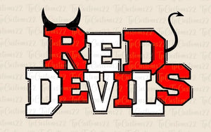 Red Devils Block Letters
