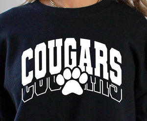 Cougars white & paw print