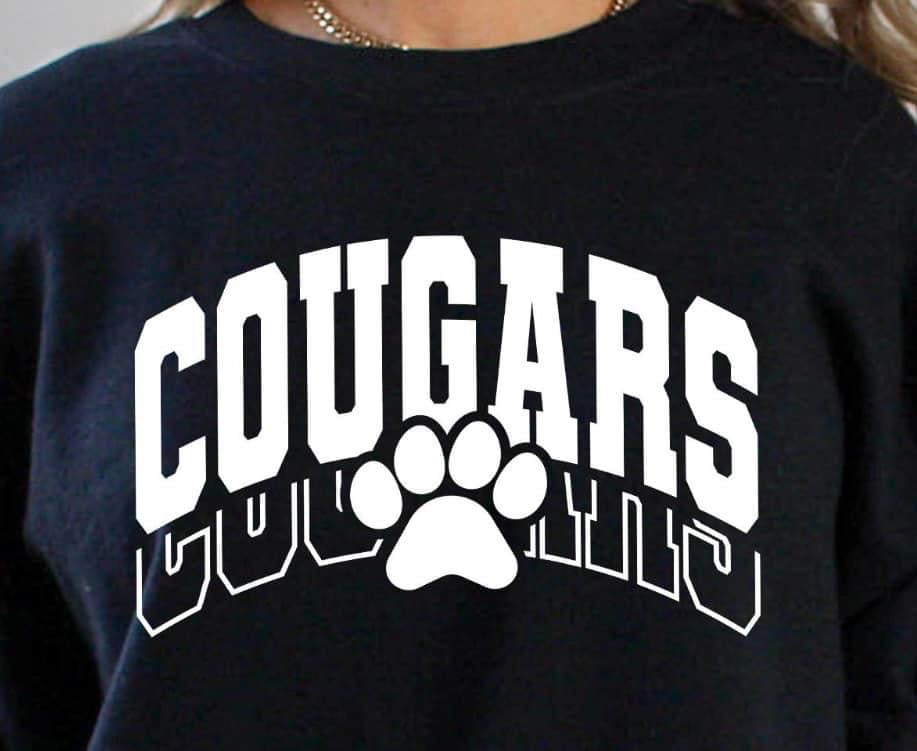 Cougars White with Paw Print