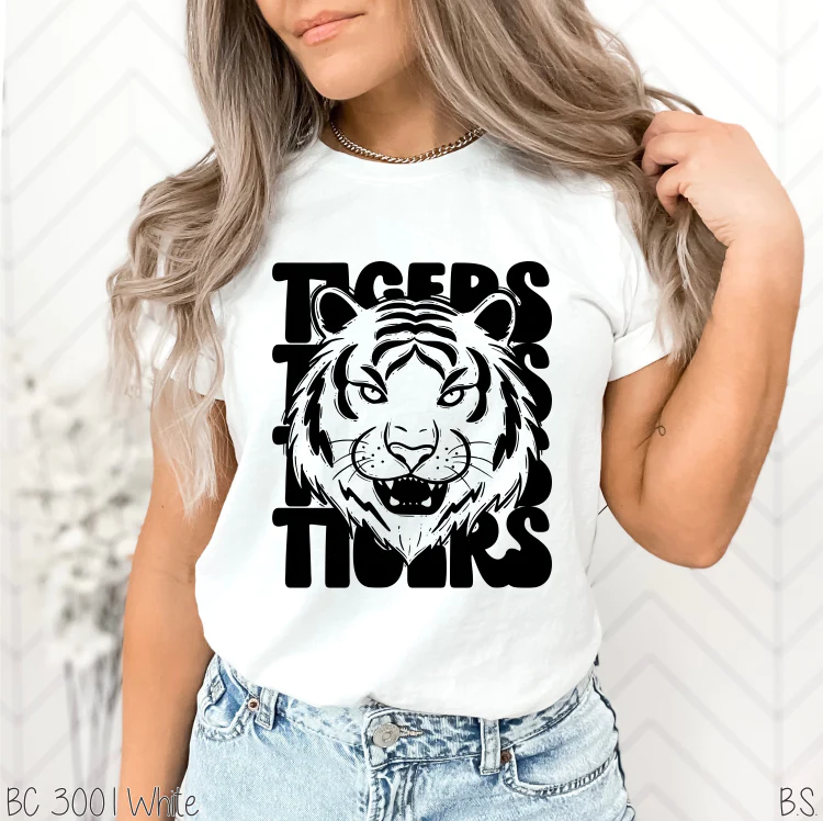 Tigers Stacked (black)