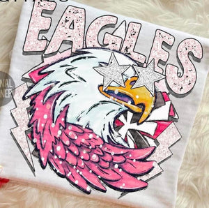 Preppy Eagles pink/lightning bolts