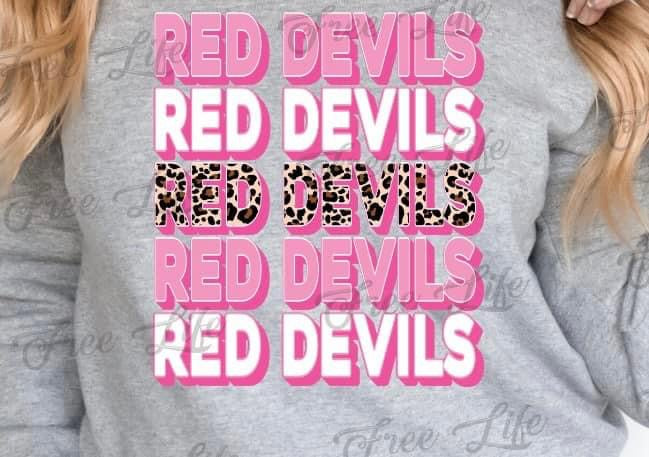 Red Devils Stacked Pink