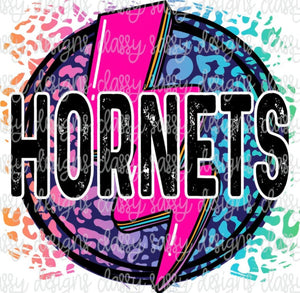 Hornets Bright Circle & Lightning Bolt