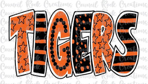 Tigers Orange & Black Doodle