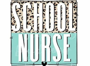 School Nurse leopard/teal