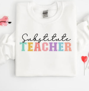 Substitute teacher Cursive and varsity lettering