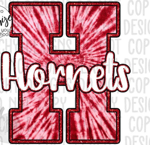 Hornets Red Tie Dye H