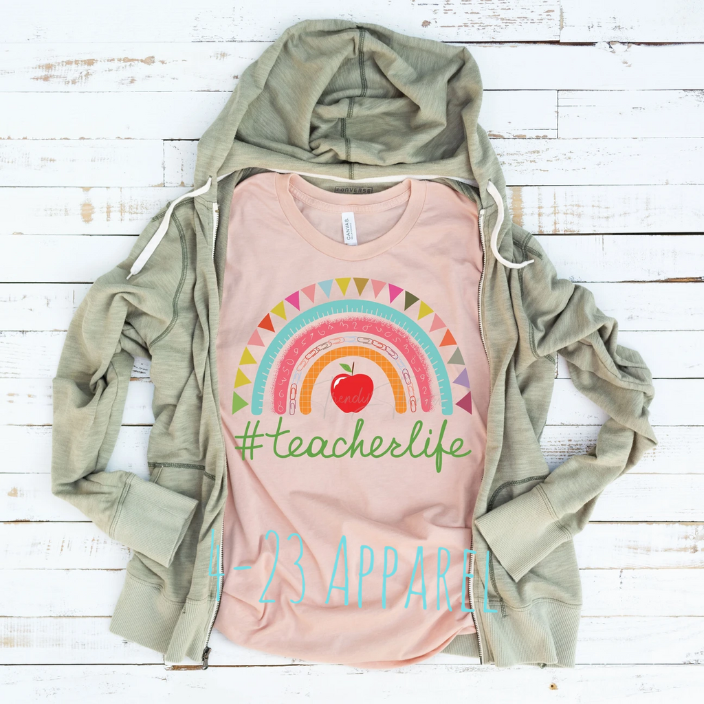 Teacher Life Rainbow with Apple