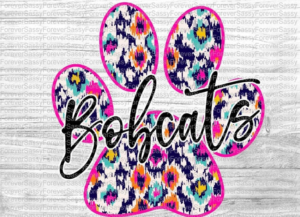 Bobcats paw print colorful pink