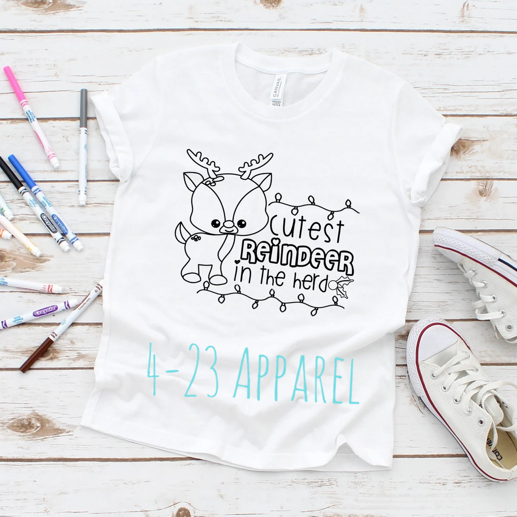 Youth Reindeer Coloring Shirt