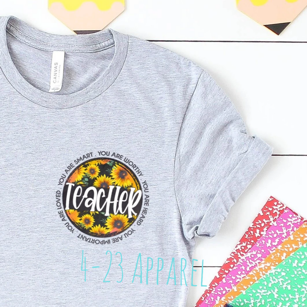 Teacher Sunflower Pocket Design