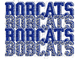 Bobcats Stacked Glitter