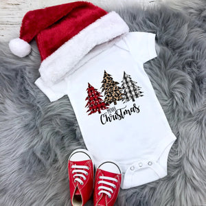 Merry Christmas Trees Onesie