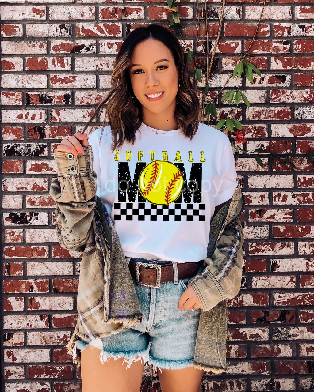 Softball Mom Checkered