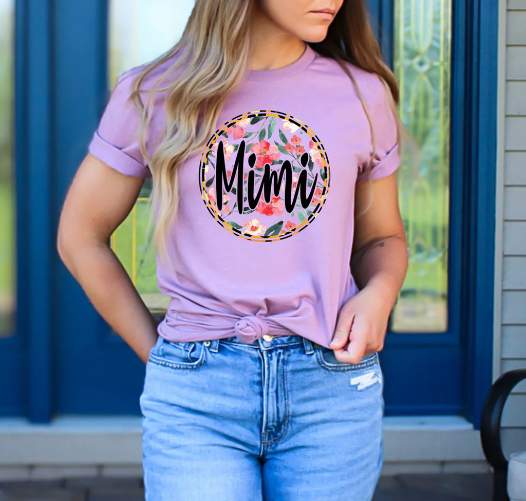 Mimi circle floral leopard outline