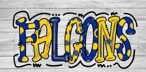 Falcons blue/gold doodle font