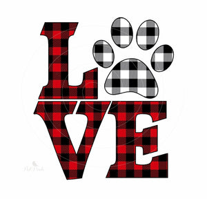 Love Plaid Paw Print