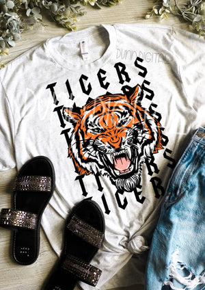 Tigers Stacked (full color tiger face)