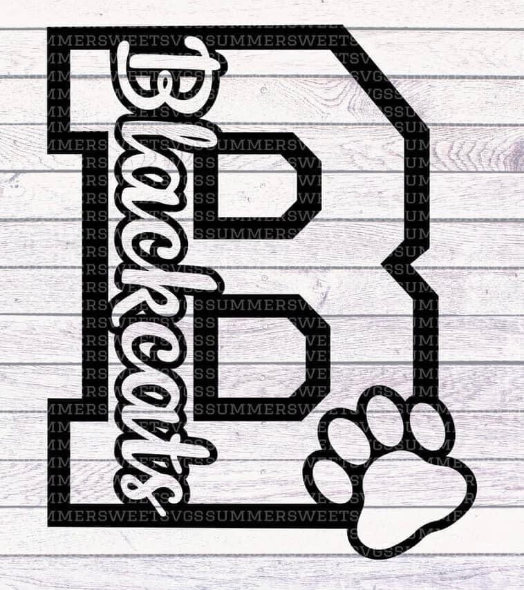 Blackcats black B & paw print