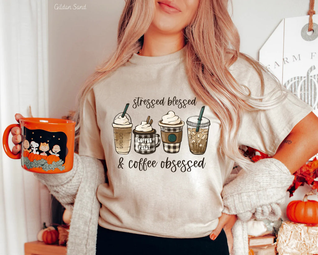 Stressed Blessed And Coffee Obsessed
