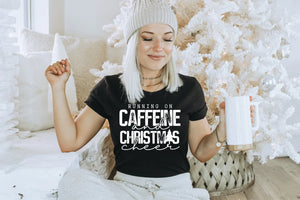 Running on caffeine and Christmas cheer distressed WHITE