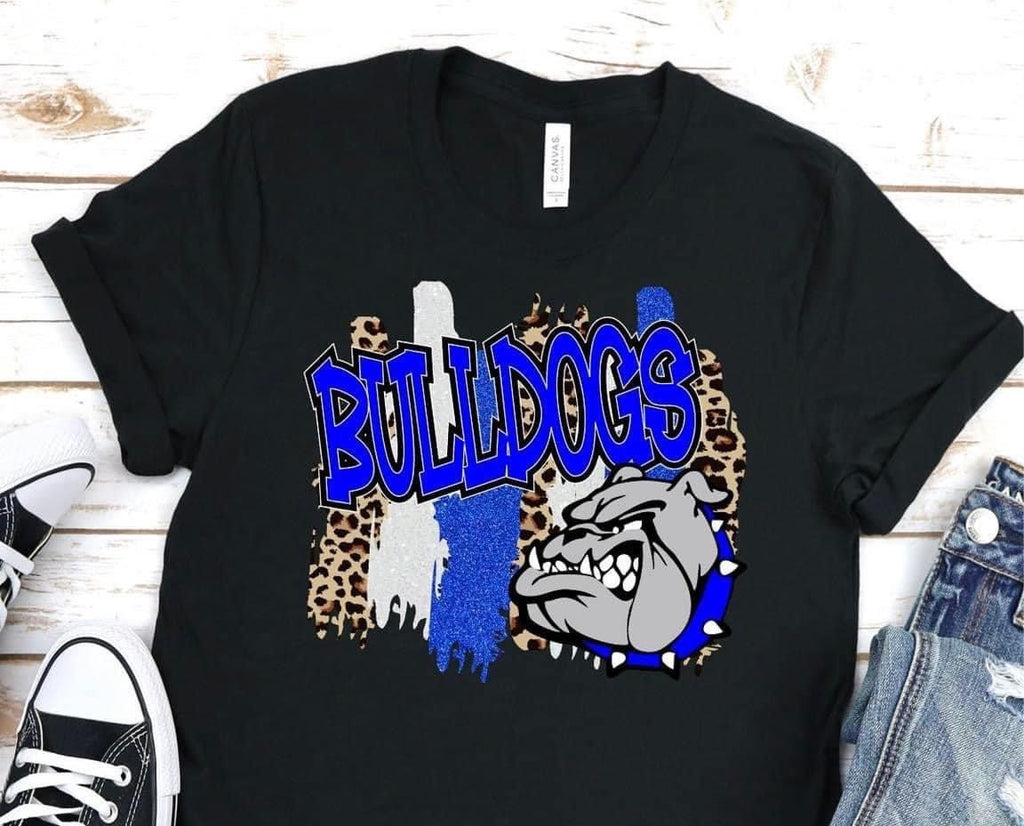 Bulldogs Brushstrokes blue