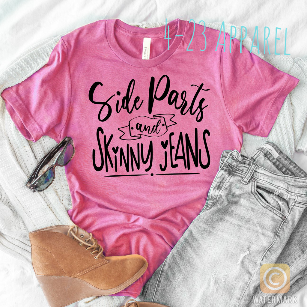 Side Parts & Skinny Jeans