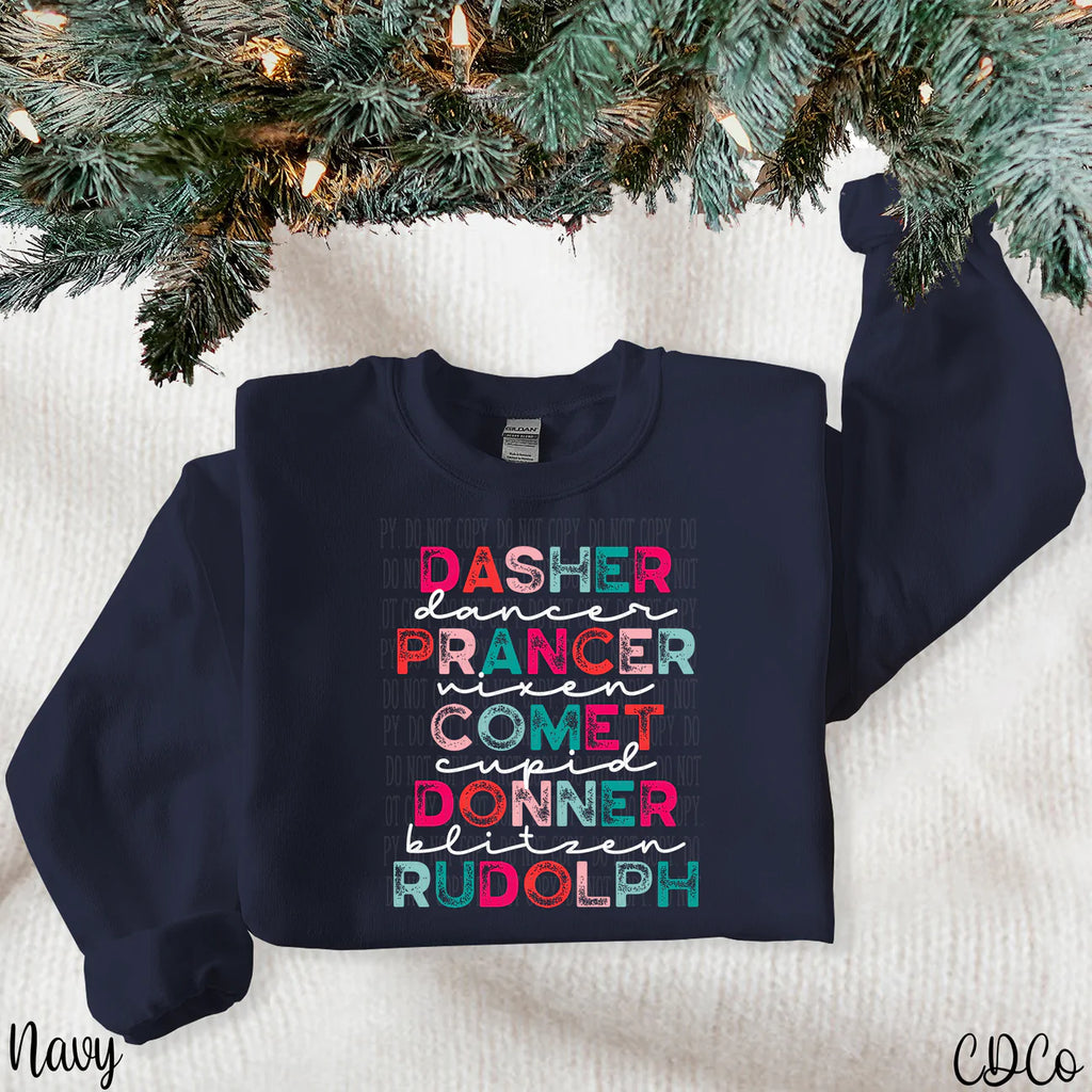 Reindeer Names Multicolor