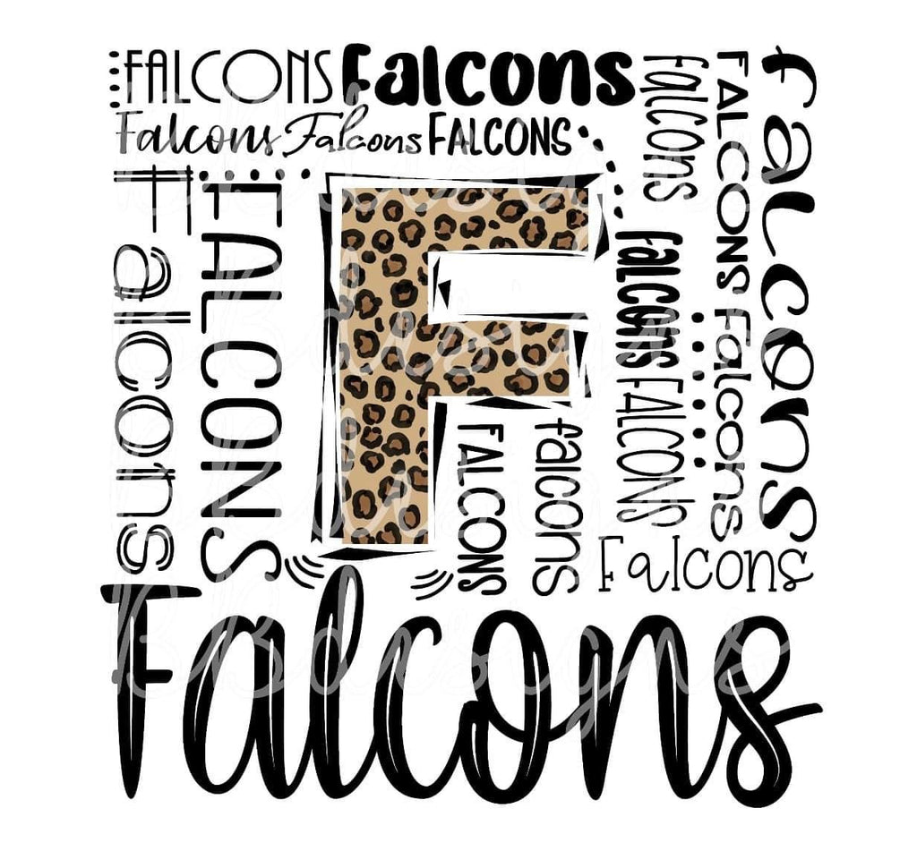 Falcons Typography leopard F Gildan Sweatshirt