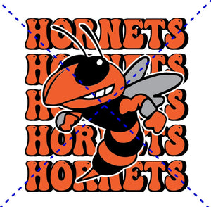 Hornets Stacked Orange & Black