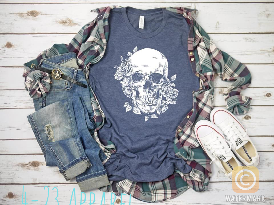 Skull floral (White)