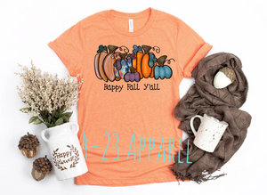 Happy Fall Y’all Pumpkins (Full Color teal)