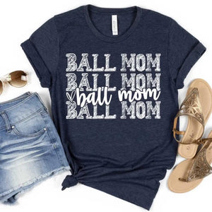 Ball Mom Stacked White