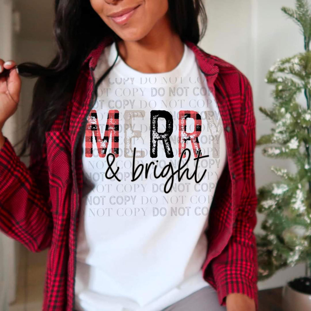 Merry & Bright (Buffalo plaid in M & R)