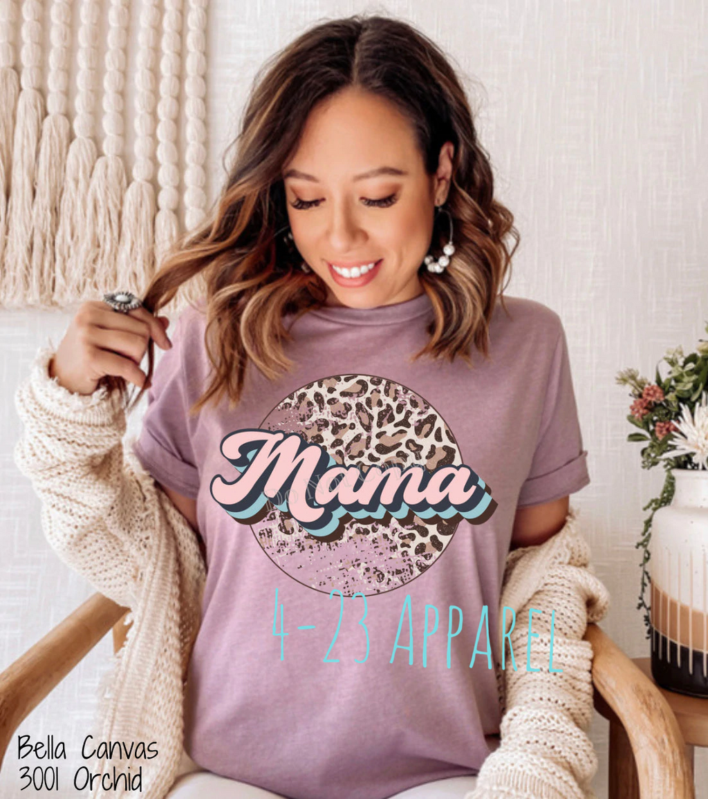 Mama Leopard Distressed Circle